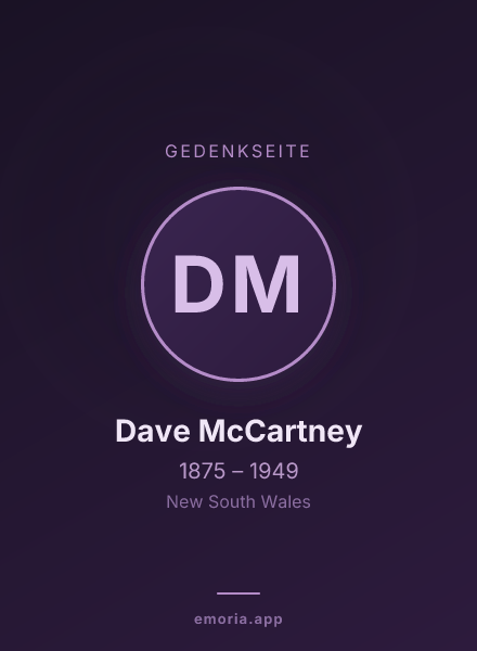 Gedenkportrait von Dave McCartney