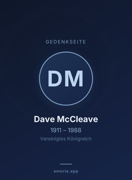 Gedenkportrait von Dave McCleave