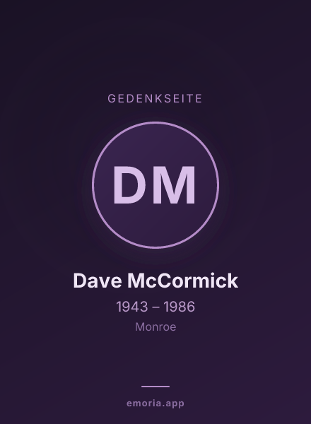 Gedenkportrait von Dave McCormick