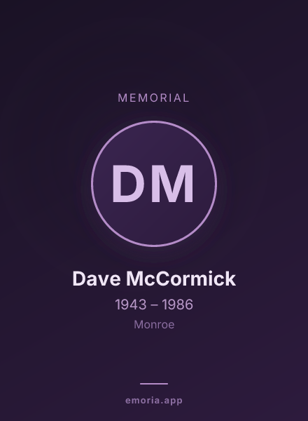 Memorial portrait of Dave McCormick