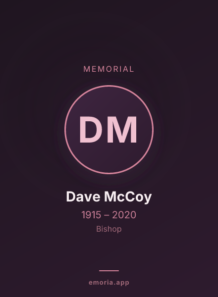 Memorial portrait of Dave McCoy