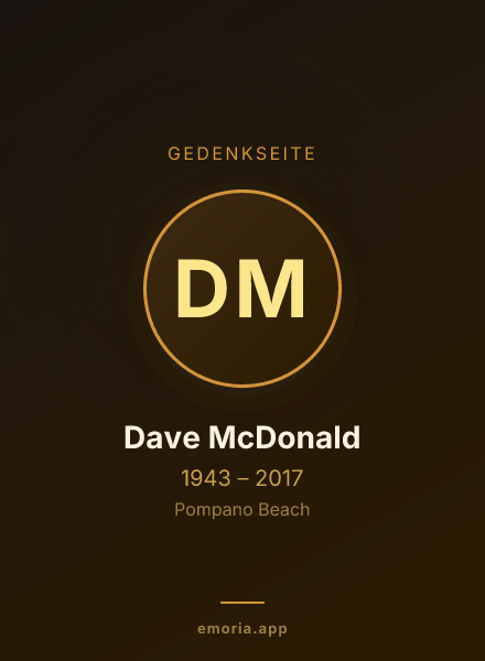 Gedenkportrait von Dave McDonald