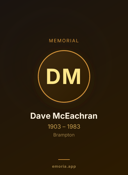 Memorial portrait of Dave McEachran