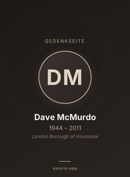 Gedenkportrait von Dave McMurdo