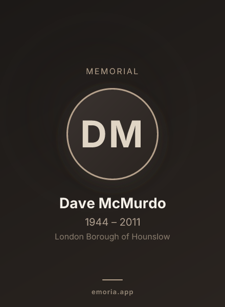 Memorial portrait of Dave McMurdo