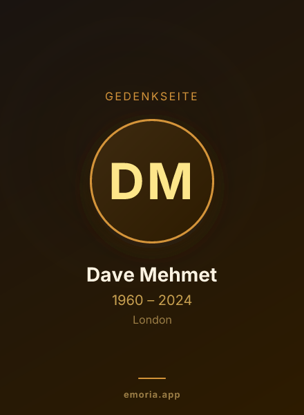 Gedenkportrait von Dave Mehmet