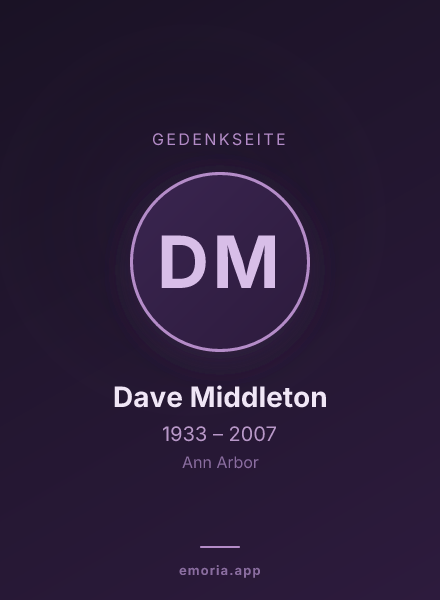 Gedenkportrait von Dave Middleton