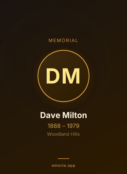 Memorial portrait of Dave Milton
