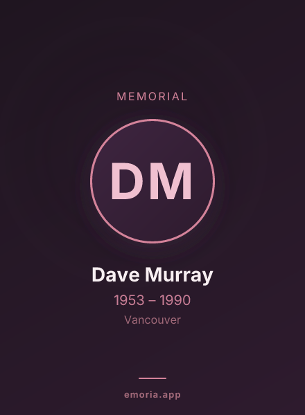 Memorial portrait of Dave Murray