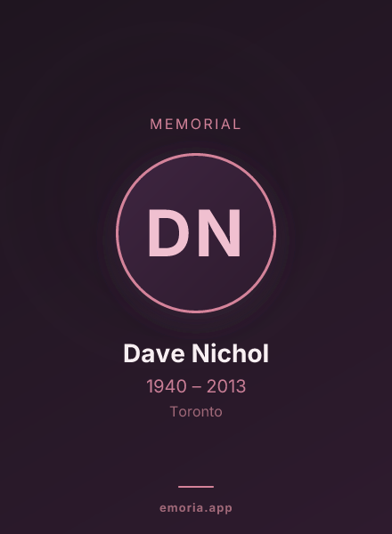 Memorial portrait of Dave Nichol