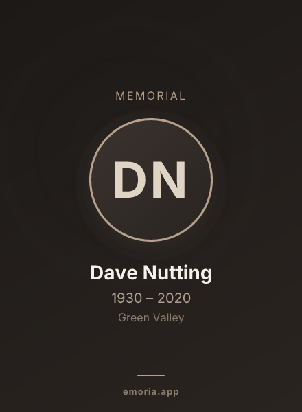 Memorial portrait of Dave Nutting