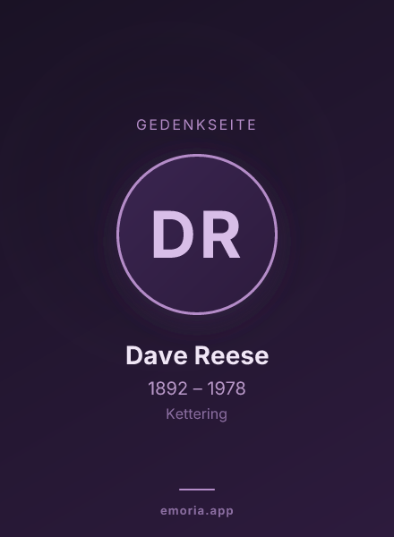 Gedenkportrait von Dave Reese