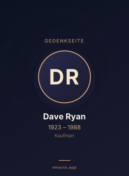 Gedenkportrait von Dave Ryan