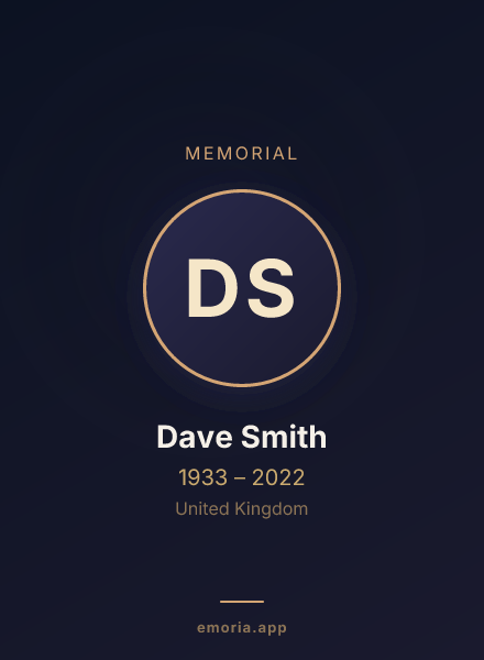 Memorial portrait of Dave Smith