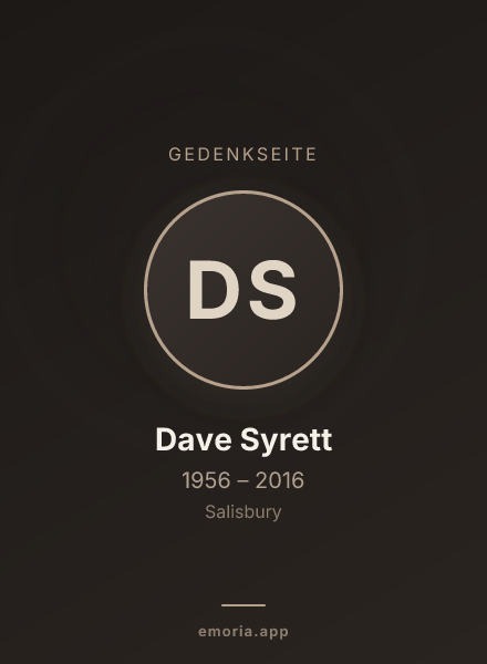 Gedenkportrait von Dave Syrett