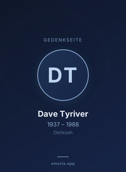 Gedenkportrait von Dave Tyriver
