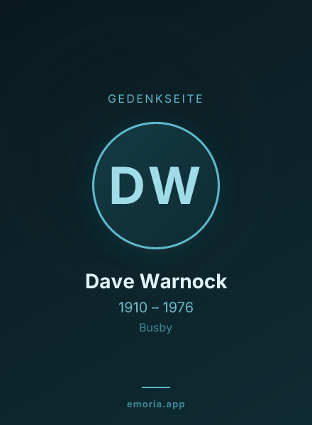 Gedenkportrait von Dave Warnock