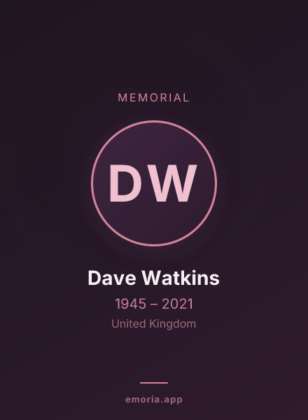 Memorial portrait of Dave Watkins