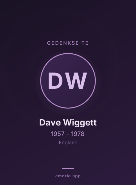 Gedenkportrait von Dave Wiggett