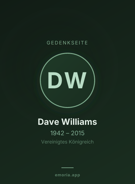 Gedenkportrait von Dave Williams