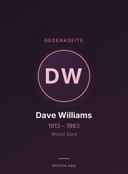 Gedenkportrait von Dave Williams