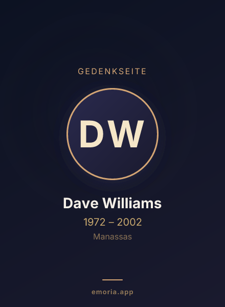 Gedenkportrait von Dave Williams