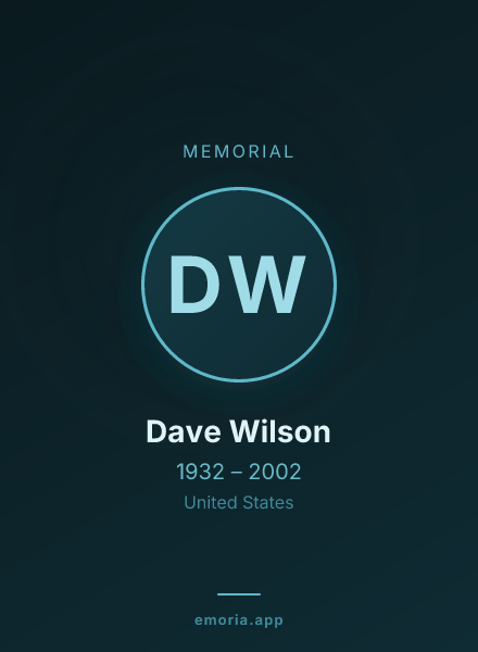 Memorial portrait of Dave Wilson