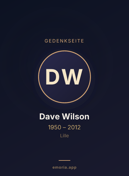 Gedenkportrait von Dave Wilson
