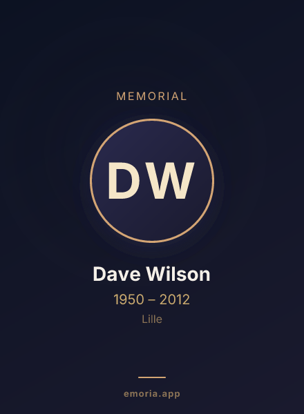 Memorial portrait of Dave Wilson