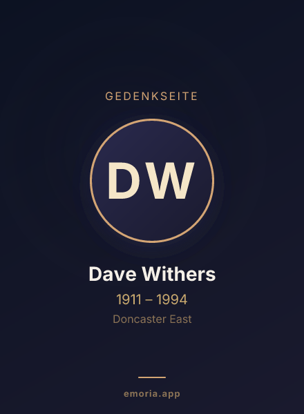 Gedenkportrait von Dave Withers