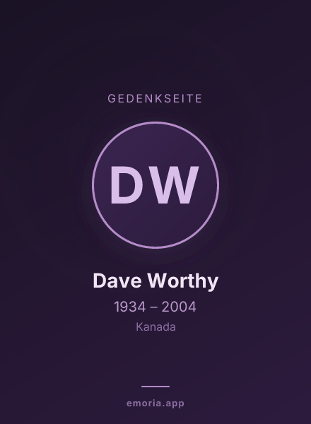 Gedenkportrait von Dave Worthy