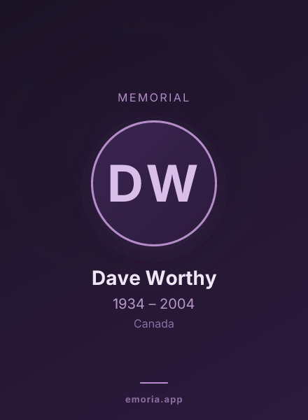 Memorial portrait of Dave Worthy