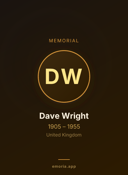 Memorial portrait of Dave Wright