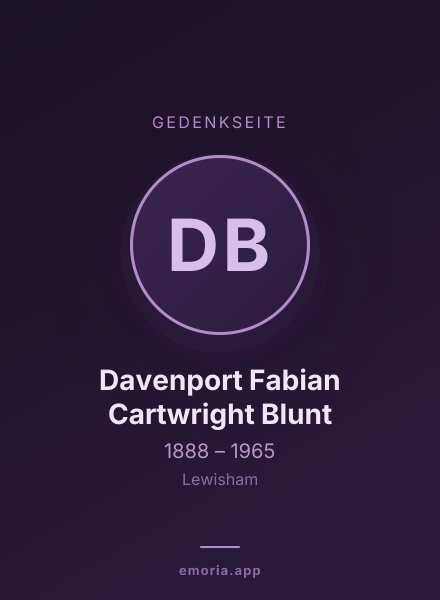 Gedenkportrait von Davenport Fabian Cartwright Blunt
