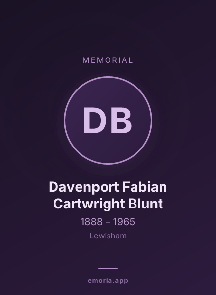 Memorial portrait of Davenport Fabian Cartwright Blunt