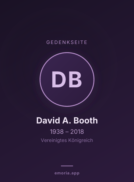 Gedenkportrait von David A. Booth