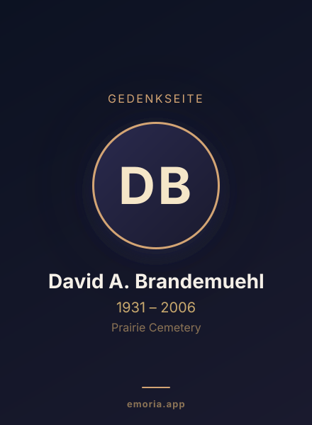 Gedenkportrait von David A. Brandemuehl