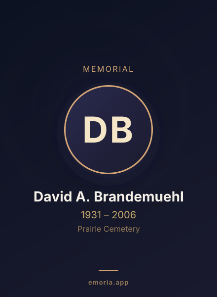 Memorial portrait of David A. Brandemuehl
