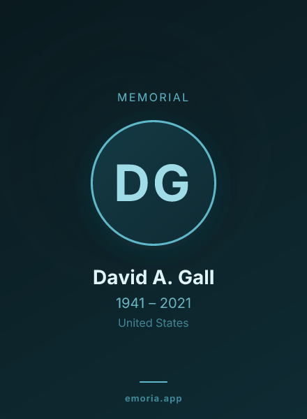 Memorial portrait of David A. Gall