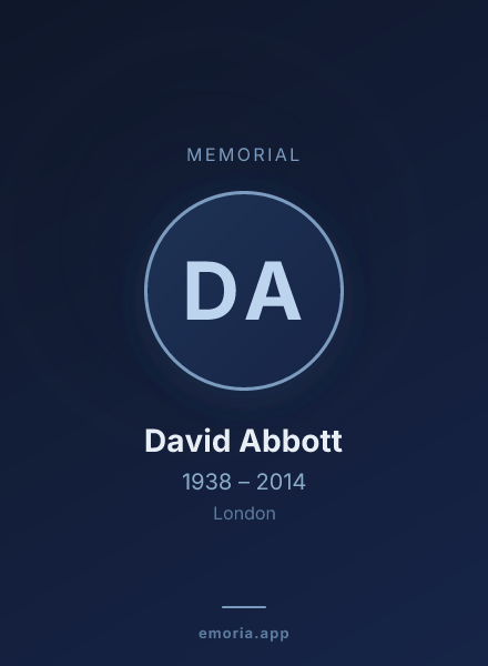 Memorial portrait of David Abbott