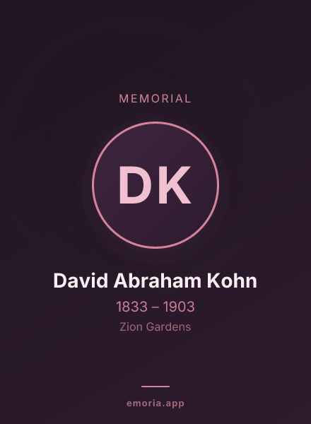 Memorial portrait of David Abraham Kohn