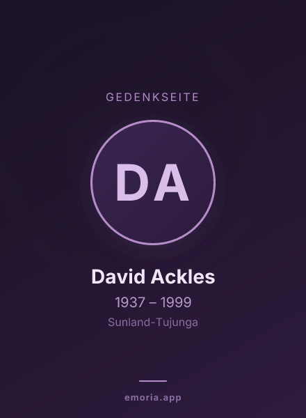Gedenkportrait von David Ackles