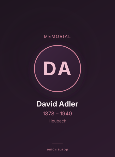 Memorial portrait of David Adler