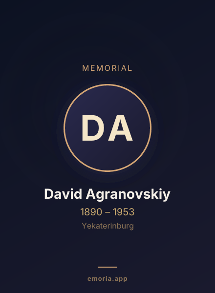 Memorial portrait of David Agranovskiy