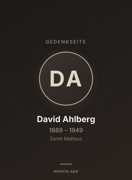 Gedenkportrait von David Ahlberg