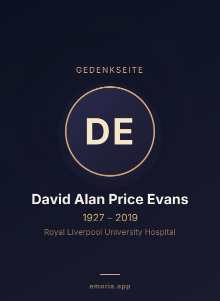 Gedenkportrait von David Alan Price Evans