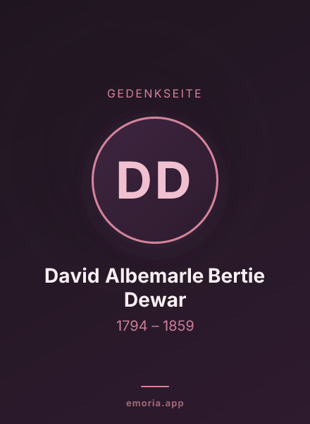 Gedenkportrait von David Albemarle Bertie Dewar
