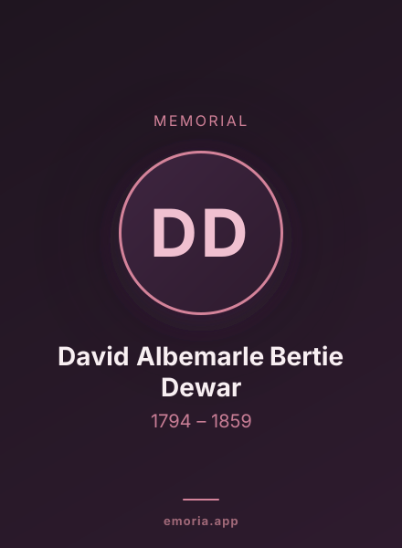 Memorial portrait of David Albemarle Bertie Dewar
