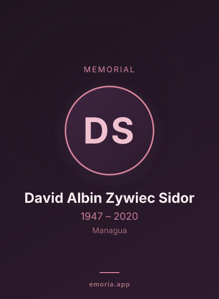 Memorial portrait of David Albin Zywiec Sidor