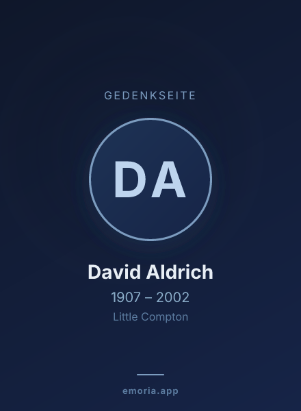 Gedenkportrait von David Aldrich